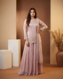 Designer Pink Sharara Suit with Intricate Embroidery | Guru Nanak Fabrics