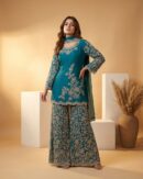 Luxury Sea Green Sharara Set for Women | Handcrafted Couture – GNF